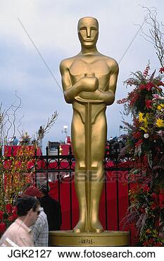 Picture - oscar statue placed 
outside location 
where academy 
awards ceremony. 
fotosearch - search 
stock photos, 
pictures, images, 
and photo clipart