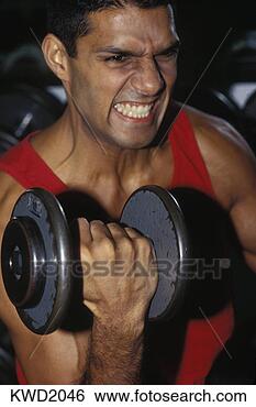 Stock Photo - view of a man 
lifting dumbbells. 
fotosearch - search 
stock photos, 
pictures, images, 
and photo clipart