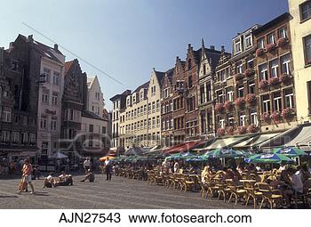 Stock Photo - belgium,  antwerpen, 
 antwerp,  europe, 
 outdoor cafés 
in town square. 
fotosearch - search 
stock photos, 
pictures, images, 
and photo clipart