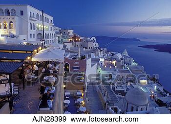 Stock Photograph - outdoor café, 
 greece,  santorini, 
 cyclades,  greek 
islands,  fira. 
fotosearch - search 
stock photos, 
pictures, images, 
and photo clipart