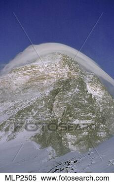 Stock Image - lenticular cloud 
cap over mount 
everest, from 
the west ridge, 
tibet. fotosearch 
- search stock 
photos, pictures, 
images, and photo 
clipart