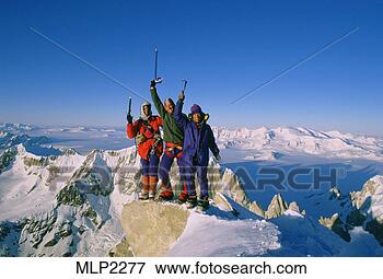 Picture - mike graber,  
david wilson and 
galen rowell at 
dawn on the summit 
of. fotosearch 
- search stock 
photos, pictures, 
images, and photo 
clipart