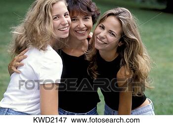 Picture - portrait of three 
women smiling. 
fotosearch - search 
stock photos, 
pictures, images, 
and photo clipart