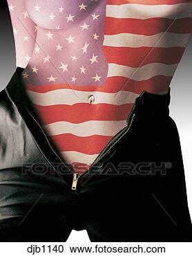 子按钮, 带, 美国人旗, 叠加, 穿黑色, <em>真皮</em>, <em>短裤</em>,