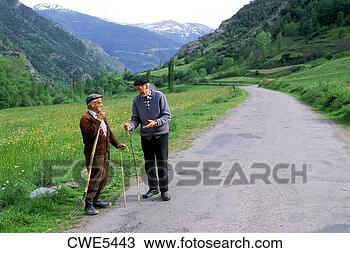 Stock Photo - farmers talking 
on country road 
in spanish pyrenees 
near andorra. 
fotosearch - search 
stock photos, 
pictures, images, 
and photo clipart