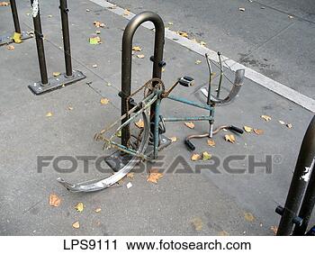 Stock Photography - sgm62145 vandalized 
bike strasbourg 
alsace france. 
fotosearch - search 
stock photos, 
pictures, images, 
and photo clipart