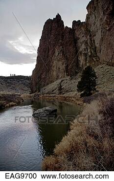 Stock Photography - the crooked river 
winds through 
the center of 
smith rock state 
park -. fotosearch 
- search stock 
photos, pictures, 
images, and photo 
clipart