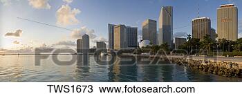 Stock Photo - downtown miami 
business district 
along biscayne 
bay at dawn. fotosearch 
- search stock 
photos, pictures, 
images, and photo 
clipart