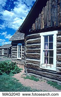 Stock Photography - log buildings 
at hornbeck homestead 
in florissant 
fossil beds. fotosearch 
- search stock 
photos, pictures, 
images, and photo 
clipart