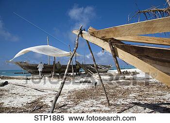 Stock Image - zanzibar, tanzania 
dhow boats being 
constructed at 
nungwi. fotosearch 
- search stock 
photos, pictures, 
images, and photo 
clipart