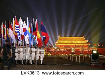 Stock Photo - team with national 
flags line up 
at the ceremony 
for olympic games. 
fotosearch - search 
stock photos, 
pictures, images, 
and photo clipart