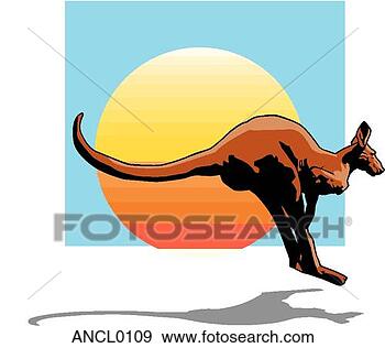 Clip Art - pular,  canguru. 
fotosearch - busca 
de ilustrações 
clipeart e desenhos