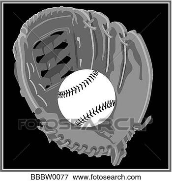 漫画 - 棒球, 手套, 球 BBBW0077 - 搜寻图样,绘