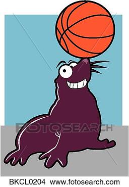 Clipart - selo,  equilibrar, 
 basquetebol. 
fotosearch - busca 
de ilustrações 
clipeart e desenhos