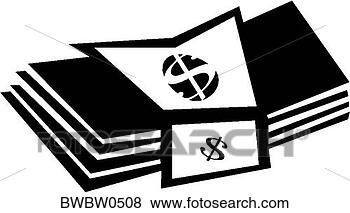 Clip Art - pilha,  dinheiro. 
fotosearch - busca 
de ilustrações 
clipeart e desenhos