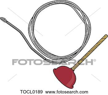 Clip Art - dreno,  cobra, 
 plunger. fotosearch 
- busca de ilustrações 
clipeart e desenhos