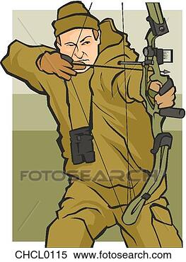 Clipart - hunter with bow 
and arrow. fotosearch 
- search clipart, 
illustration, 
drawings and vector 
eps graphics images