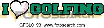 Clipart - amor,  golfing. 
fotosearch - busca 
de ilustrações 
clipeart e desenhos