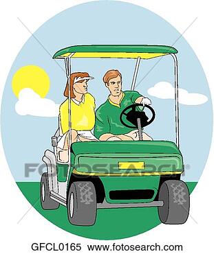 Clipart - couple in golf 
cart. fotosearch 
- search clipart, 
illustration, 
drawings and vector 
eps graphics images