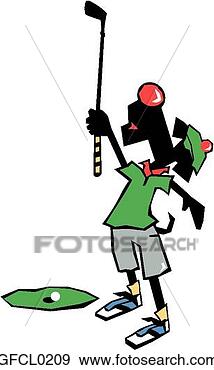 Clip Art - dog golfer. fotosearch 
- search clipart, 
illustration, 
drawings and vector 
eps graphics images