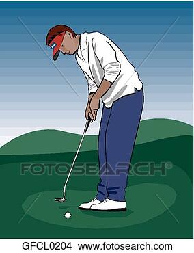 Clipart - golfe,  putt. 
fotosearch - busca 
de ilustrações 
clipeart e desenhos