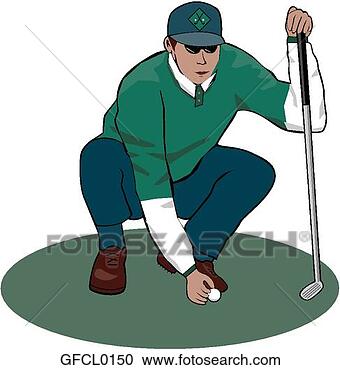 Clipart - golfer thinking. 
fotosearch - search 
clipart, illustration, 
drawings and vector 
eps graphics images
