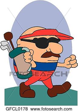 Clip Art - little fat golfer. 
fotosearch - search 
clipart, illustration, 
drawings and vector 
eps graphics images