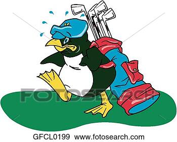 Clip Art - penguin caddy. 
fotosearch - search 
clipart, illustration, 
drawings and vector 
eps graphics images