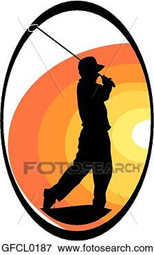 Clip Art - silhouette golf 
swing. fotosearch 
- search clipart, 
illustration, 
drawings and vector 
eps graphics images