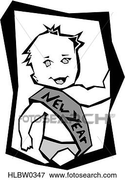 Clip Art - baby new year. 
fotosearch - search 
clipart, illustration, 
drawings and vector 
eps graphics images