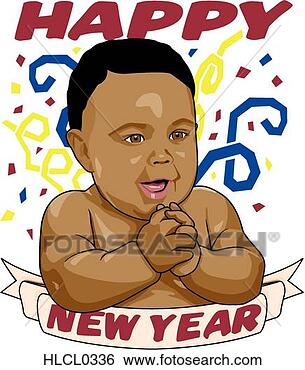 Clip Art - baby new year 
with banner and 
confetti. fotosearch 
- search clipart, 
illustration, 
drawings and vector 
eps graphics images