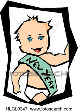 Clip Art - baby new year. 
fotosearch - search 
clipart, illustration, 
drawings and vector 
eps graphics images