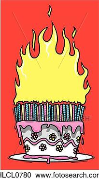 Clipart - birthday cake 
on fire. fotosearch 
- search clipart, 
illustration, 
drawings and vector 
eps graphics images