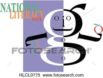 Clipart - letra,  desenho, 
 nacional,  alfabetização, 
 semana. fotosearch 
- busca de ilustrações 
clipeart e desenhos