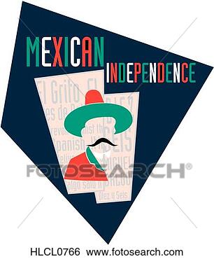 Clip Art - mexicano,  independência, 
 diez,  seis. 
fotosearch - busca 
de ilustrações 
clipeart e desenhos