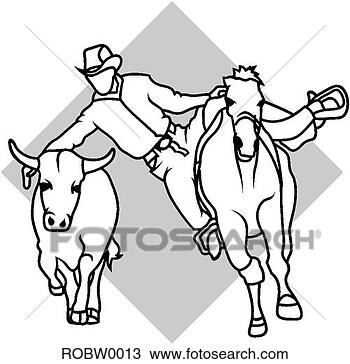 Clipart - bull cowboy and 
horse. fotosearch 
- search clipart, 
illustration, 
drawings and vector 
eps graphics images