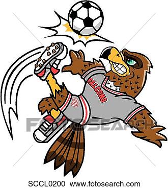 Clipart - falcão,  futebol, 
 pontapé. fotosearch 
- busca de ilustrações 
clipeart e desenhos