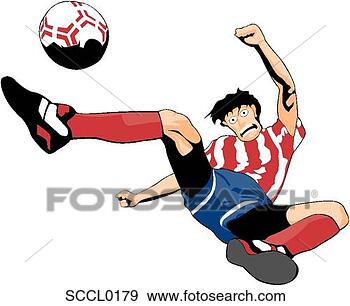 Clip Art - futebol,  pontapé. 
fotosearch - busca 
de ilustrações 
clipeart e desenhos