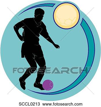 Clipart - futebol,  silueta. 
fotosearch - busca 
de ilustrações 
clipeart e desenhos