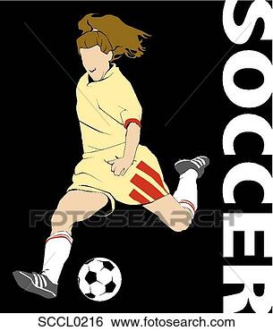 Klip Art - kadin,  futbol, 
 oyuncu. fotosearch 
- klipart İlüstrasyon, 
çizimler ve görüntüler 
ara