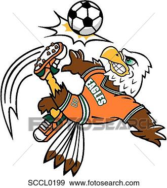 Klip Art - kartal,  futbol, 
 geri tepme. fotosearch 
- klipart İlüstrasyon, 
çizimler ve görüntüler 
ara