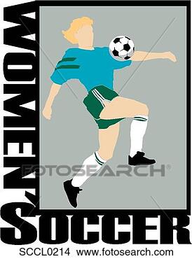 Clipart - mulheres,  futebol. 
fotosearch - busca 
de ilustrações 
clipeart e desenhos