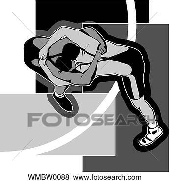 Clip Art - bird's eye wrestlers. 
fotosearch - search 
clipart, illustration, 
drawings and vector 
eps graphics images