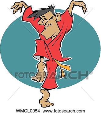 Clipart - caricatura,  caratê. 
fotosearch - busca 
de ilustrações 
clipeart e desenhos