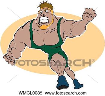Clipart - cartoon wrestler. 
fotosearch - search 
clipart, illustration, 
drawings and vector 
eps graphics images