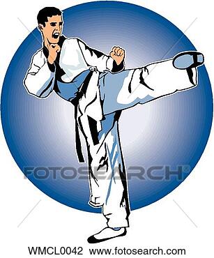 Clipart - martial arts kick. 
fotosearch - search 
clipart, illustration, 
drawings and vector 
eps graphics images