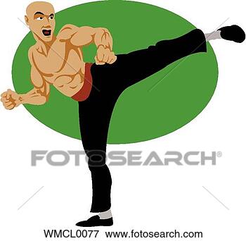 Clip Art - martial arts kick. 
fotosearch - search 
clipart, illustration, 
drawings and vector 
eps graphics images