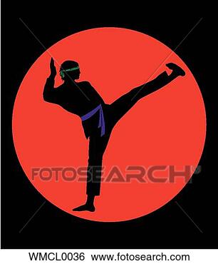 Clip Art - martial arts silhouette. 
fotosearch - search 
clipart, illustration, 
drawings and vector 
eps graphics images
