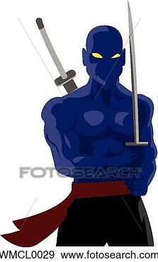 Clip Art - martial arts warrior. 
fotosearch - search 
clipart, illustration, 
drawings and vector 
eps graphics images