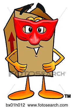 Clipart - caixa,  máscara. 
fotosearch - busca 
de ilustrações 
clipeart e desenhos
